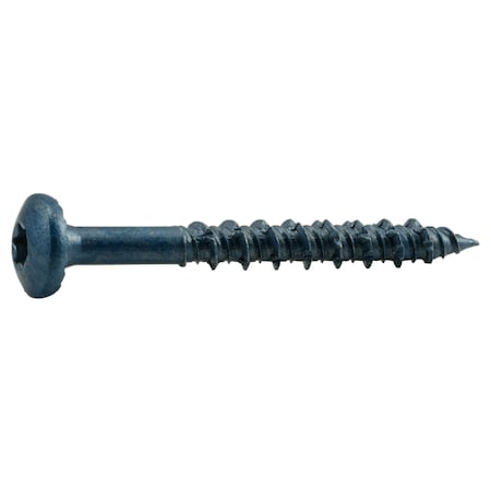 Torquemaster Masonry Screw, 5/16" Dia., Pan, 2 3/4 in L, Steel Blue Ruspert, 50 PK 52452